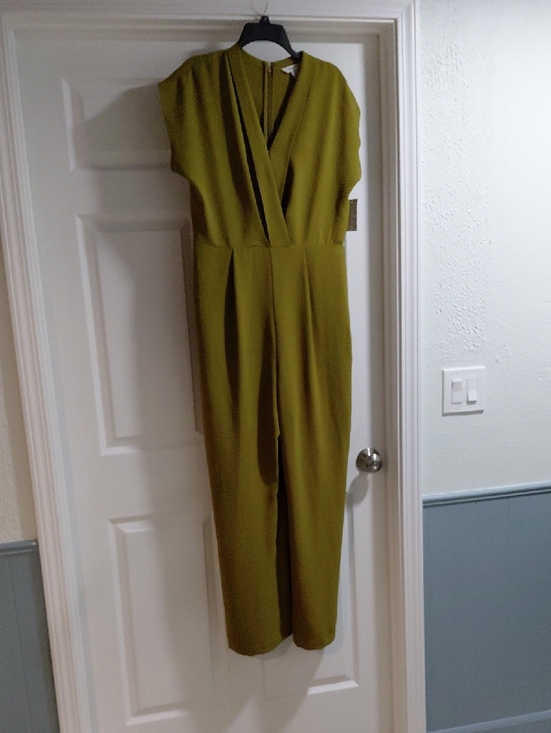 Nine West Pants - Nine West Olive Green V-Neck Jumpsuit